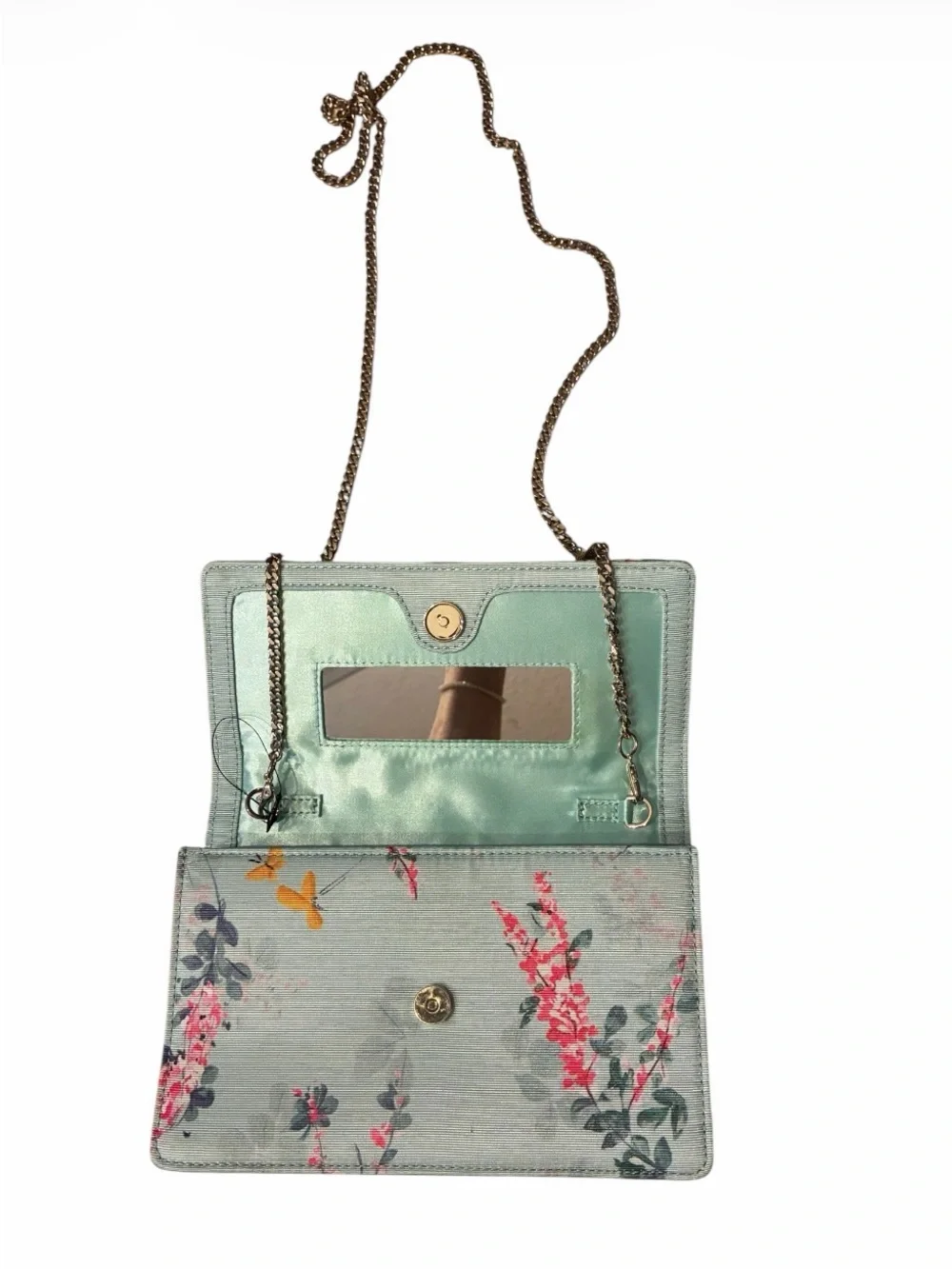 NWOT Ted Baker Hania Floral Evening Clutch Crossbody Bag Purse Rare Color